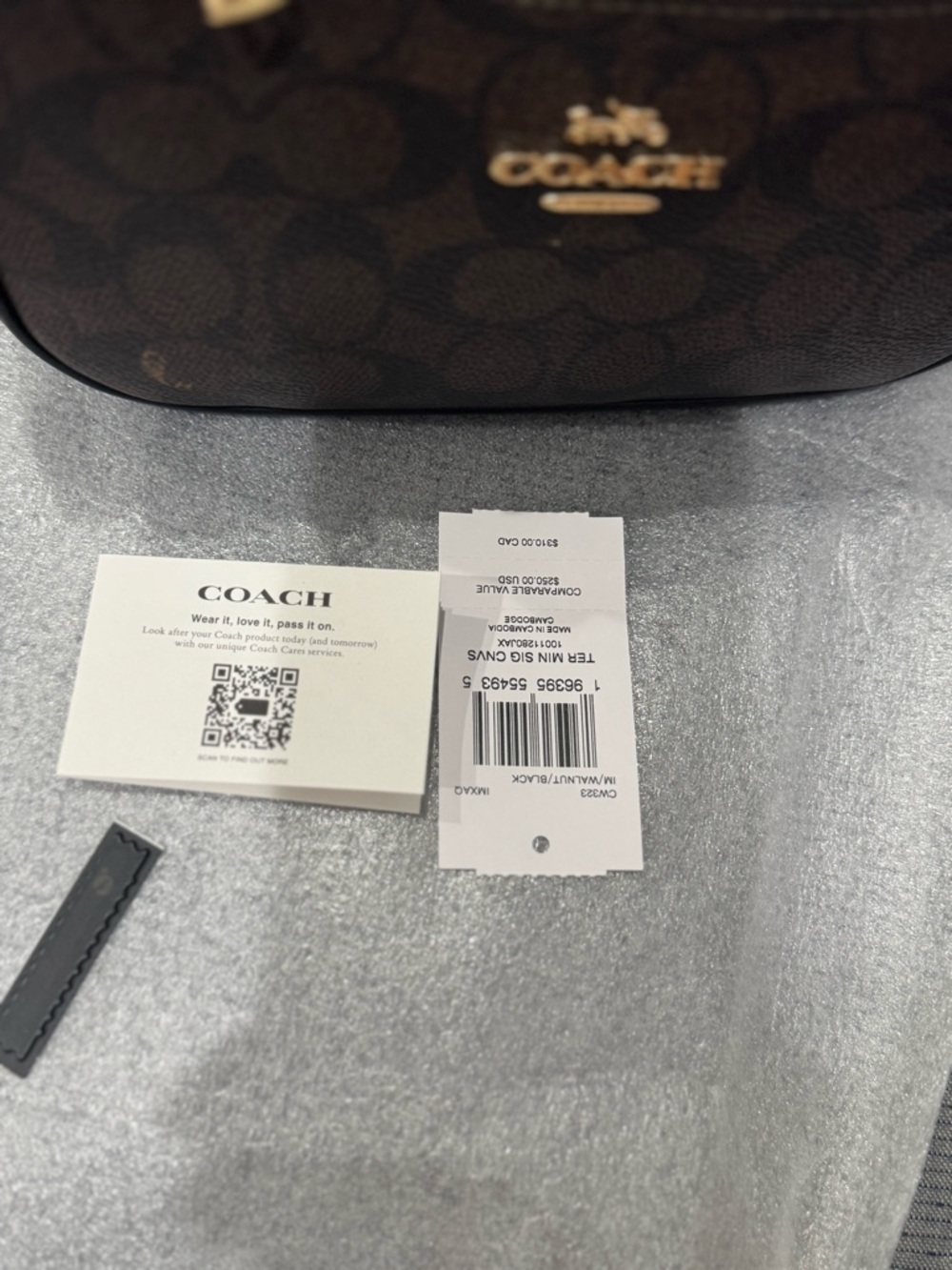 Coach Teri Mini Crossbody Bag in Gold/Walnut/Black NWT - Picture 8 of 11